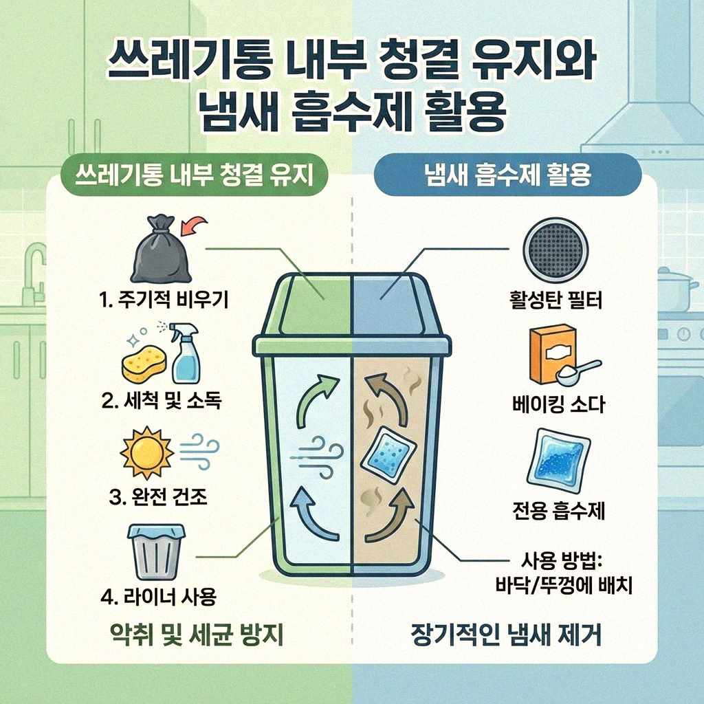 주방 쓰레기통 냄새 효과적으로 줄이는 생활 팁