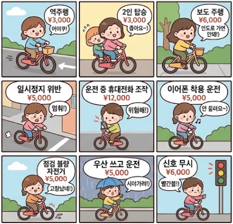 일본 자전거 청색 딱지(青切符) 도입