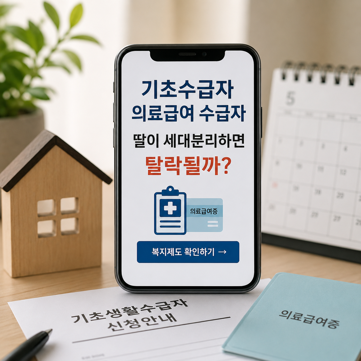 기초수급자 의료급여 수급자, 딸이 세대분리하면 탈락될까