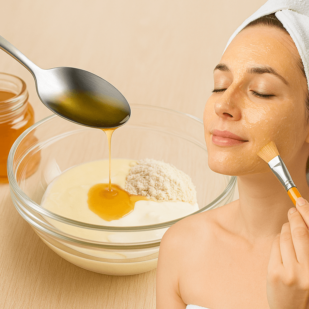 꿀팩 만들어 바르는 장면