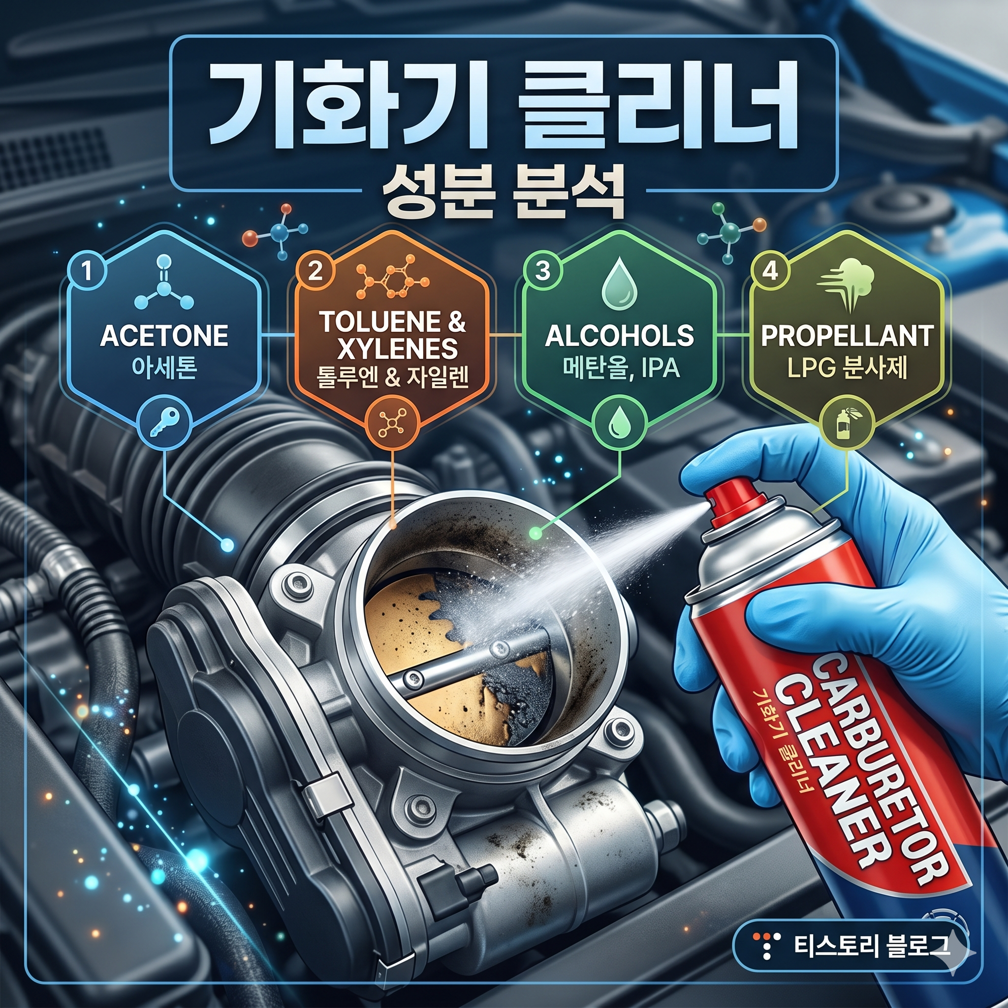 기화기 클리너 성분 분석: 엔진의 숨통을 틔워주는 화학적 원리