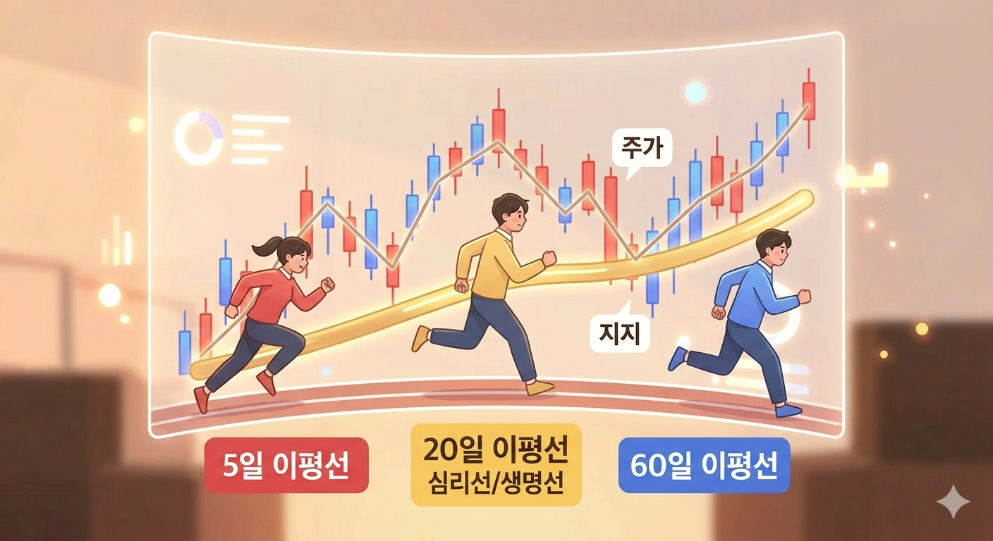 주식-이동평균선-5일-20일-60일-마라톤-선수-페이스-비유-차트