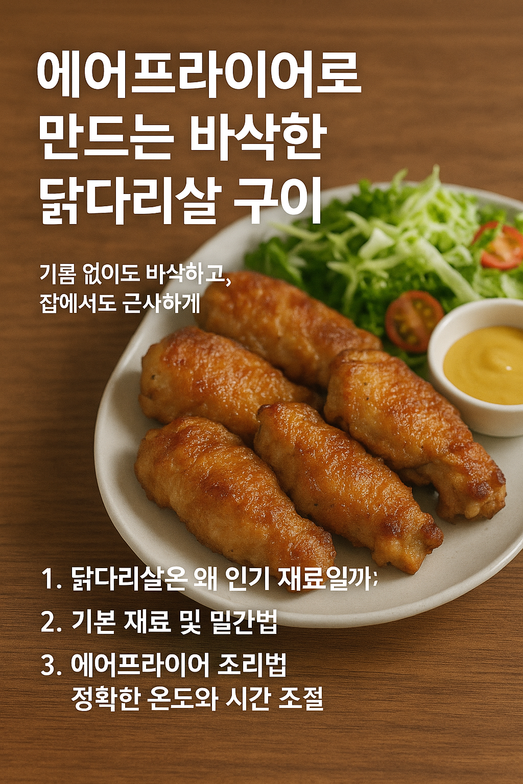 에어프라이어로 만드는 바삭한 닭다리살 구이