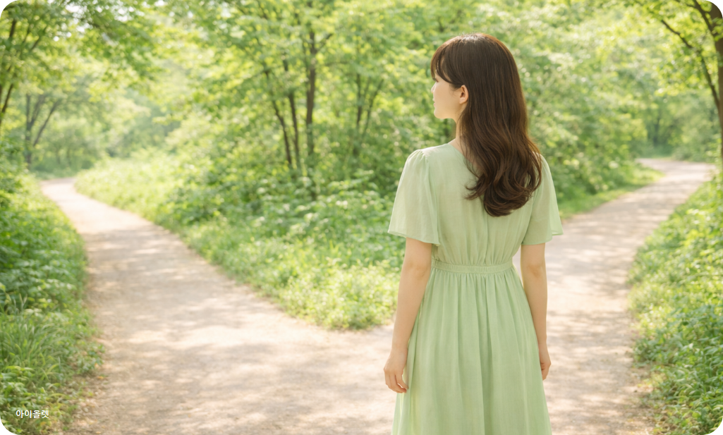 방향을 고르기 전 멈춰 선 자리