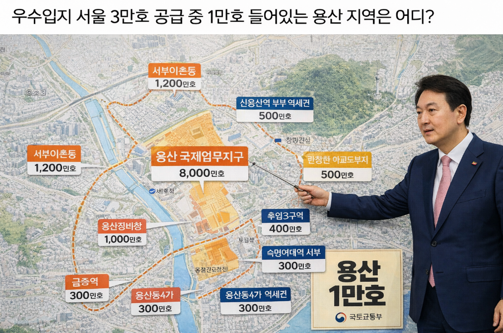 수도권 6만호 중 용산 1만호 공급, 용산 어디에 들어설까?