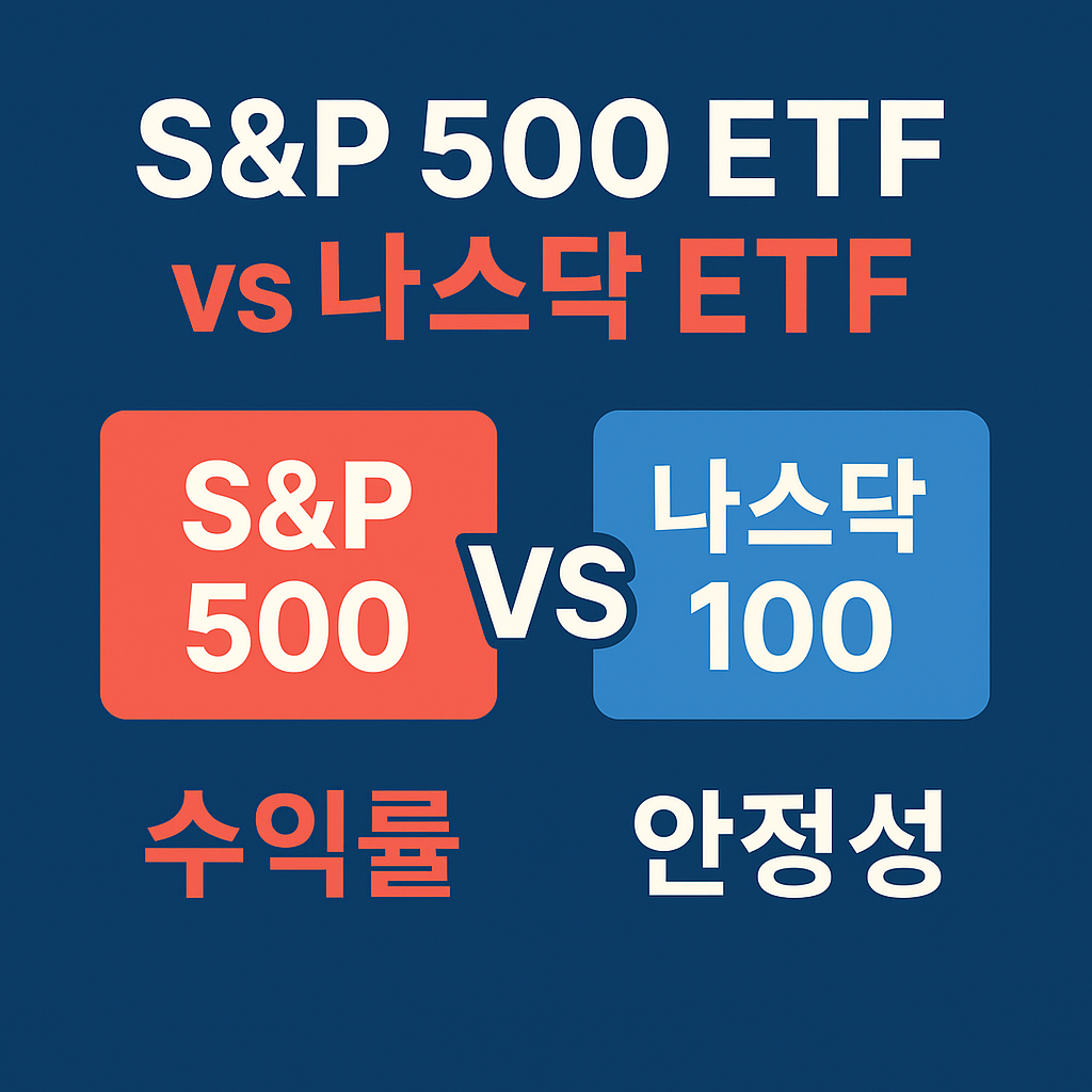 S&P500 vs 나스닥 ETF 수익률 비교 인포그래픽