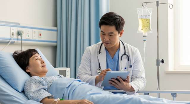 알부민 수액 주사 치료 상황