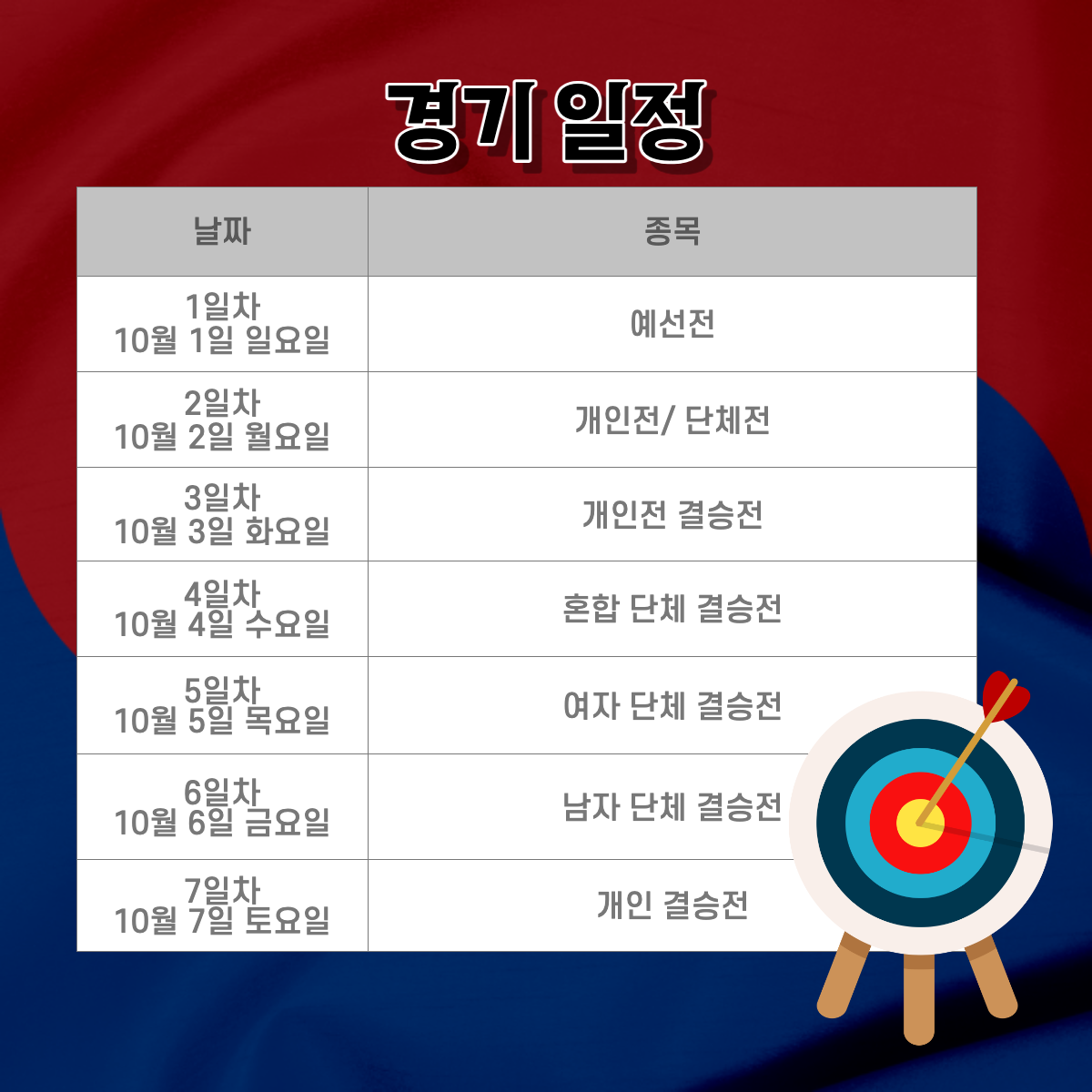 경기 일정