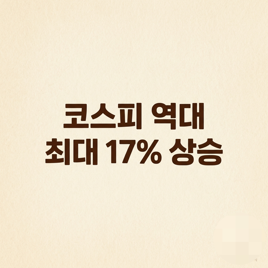 코스피 역대 최대 17% 상승