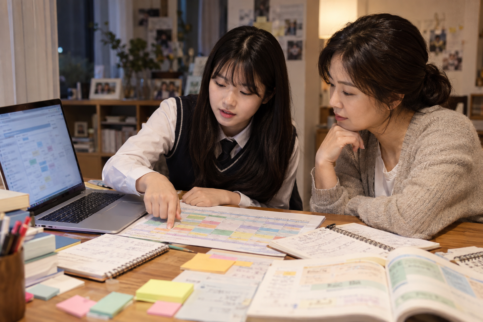 고교학점제 선택과목을 정할 때, 진로·이수 기준·대입 반영을 함께 보는 방법 상황에서 부모와 아이가 필요한 정보를 함께 확인하는 실제 생활 장면