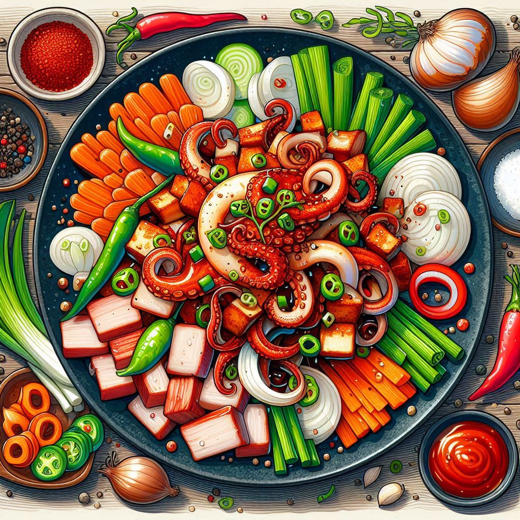 오징어 삼겹살 볶음