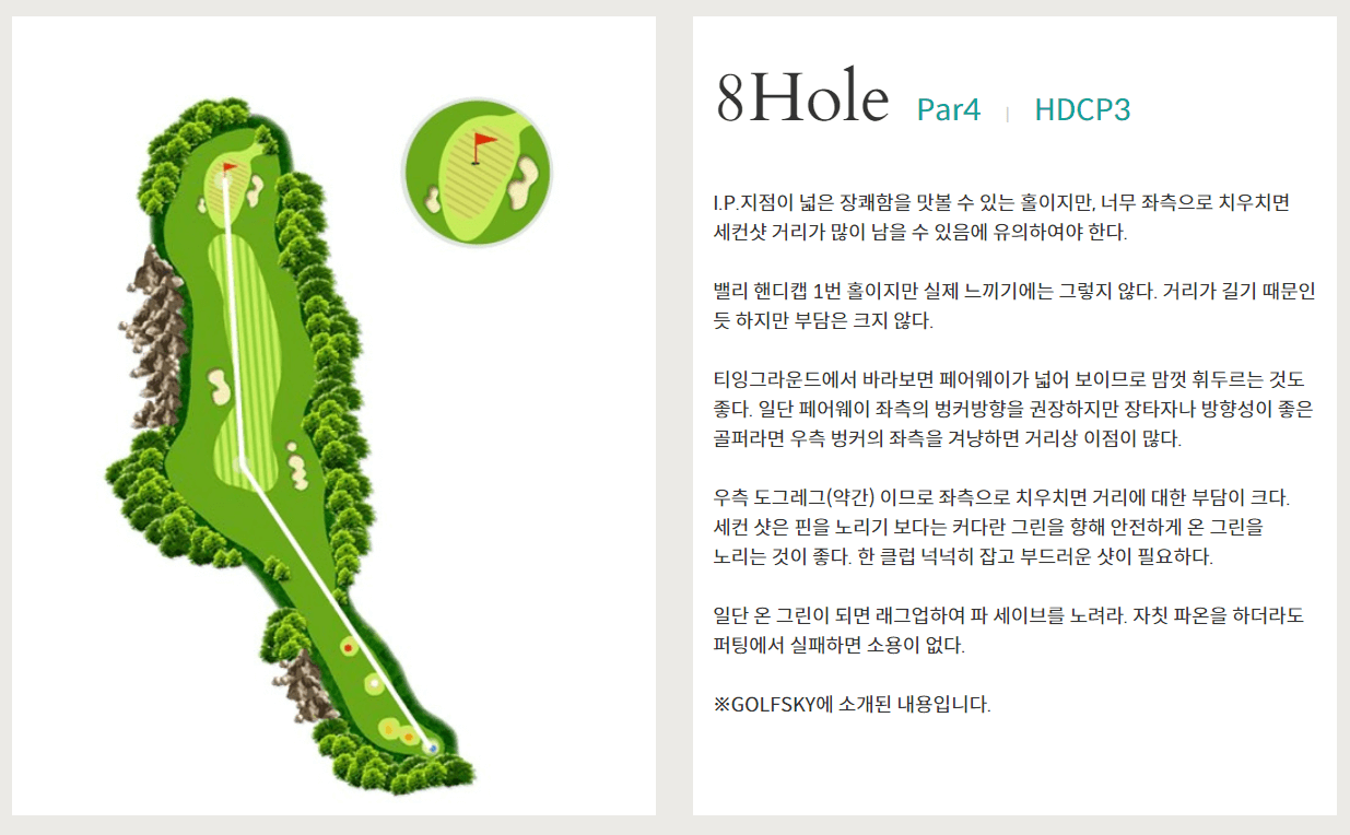 파인크리크 컨트리클럽 밸리코스 8