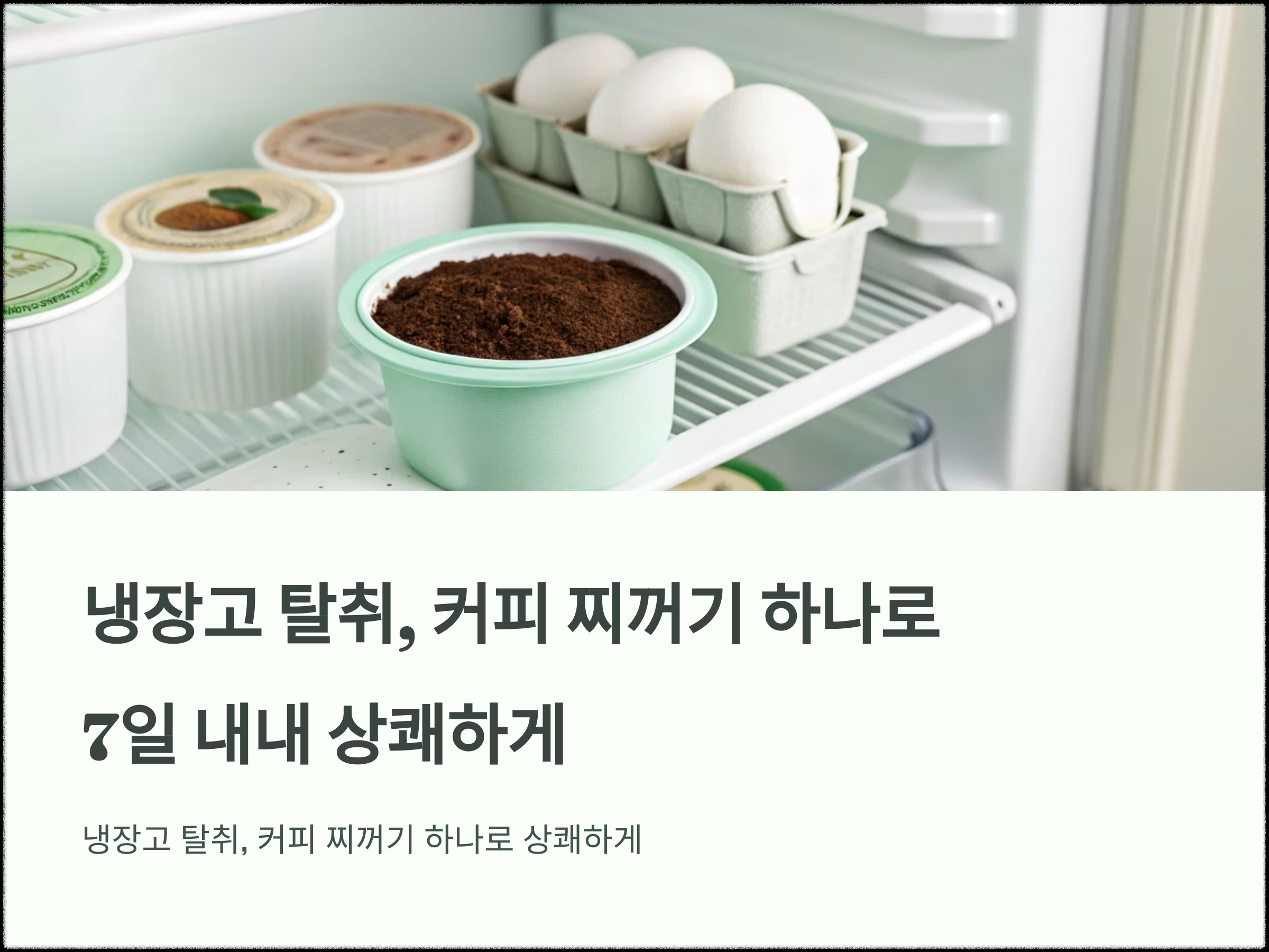 냉장고 탈취, 커피 찌꺼기 하나로 상쾌하게