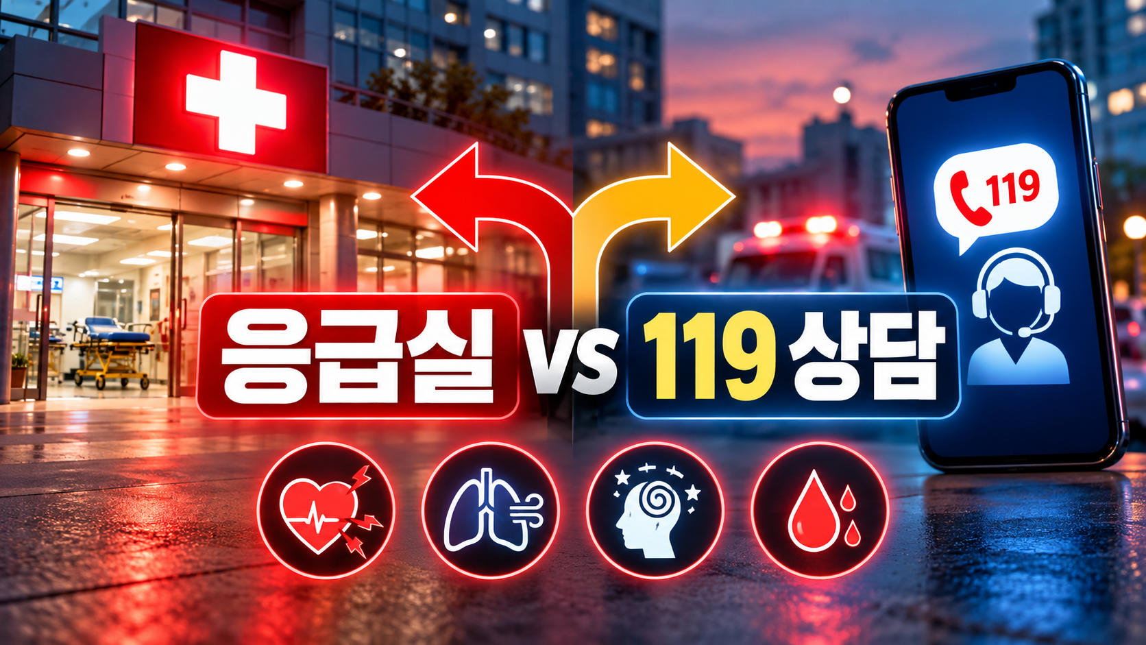 한밤중 복통·고열! 응급실 갈까 말까? 119 구급상황관리센터 활용법