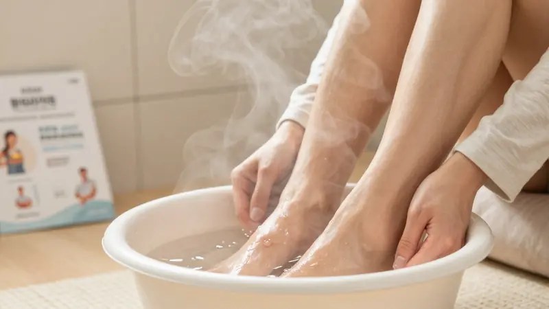 2단계: 죽은 각질 부드럽게 불리기 - 뜨거운 물은 금물, 미지근한 물이 정답 관련 건강 사진