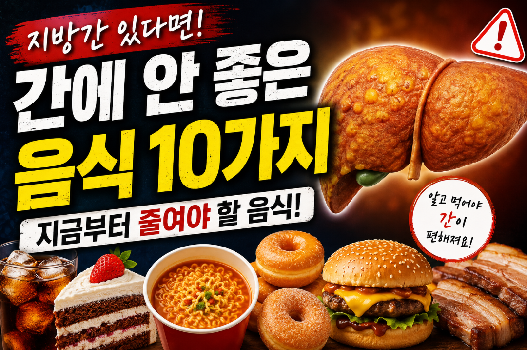 간에 안 좋은 음식 10가지｜지방간 있다면 줄여야 할 음식