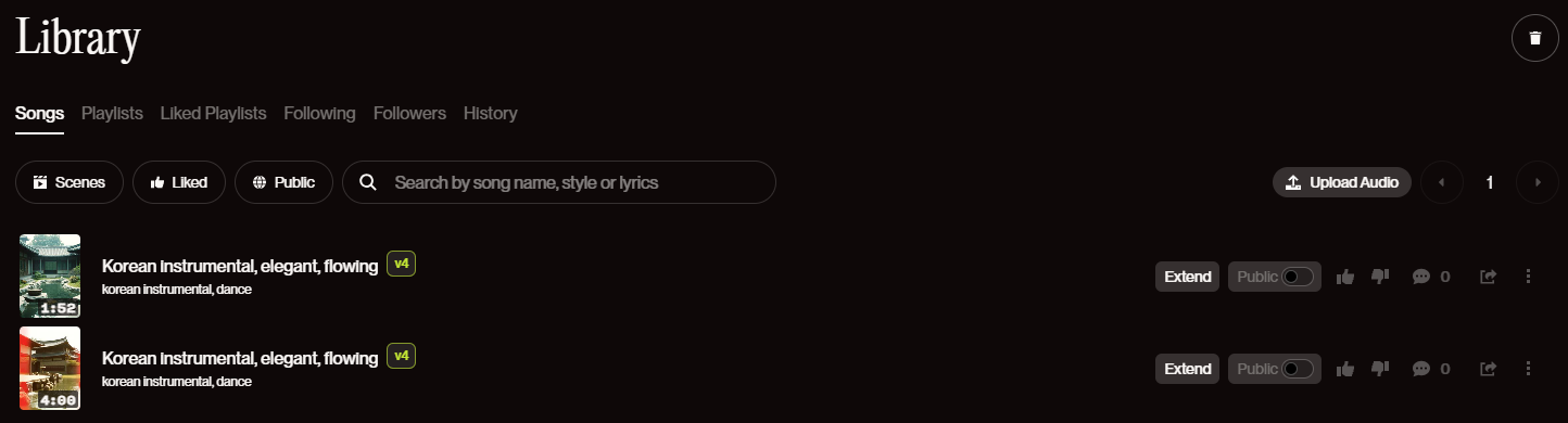 수노 ( Suno AI ) 직접 만든 곡