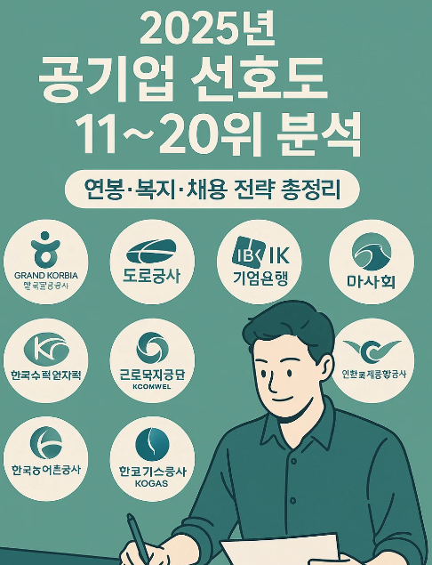 2025년 공기업 선호도 11~20위