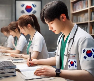 시험공부를 하는 학생들의 모습