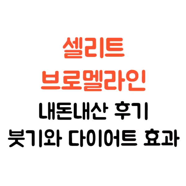 셀리트 브로멜라인 내돈내산 후기, 붓기와 다이어트 효과는