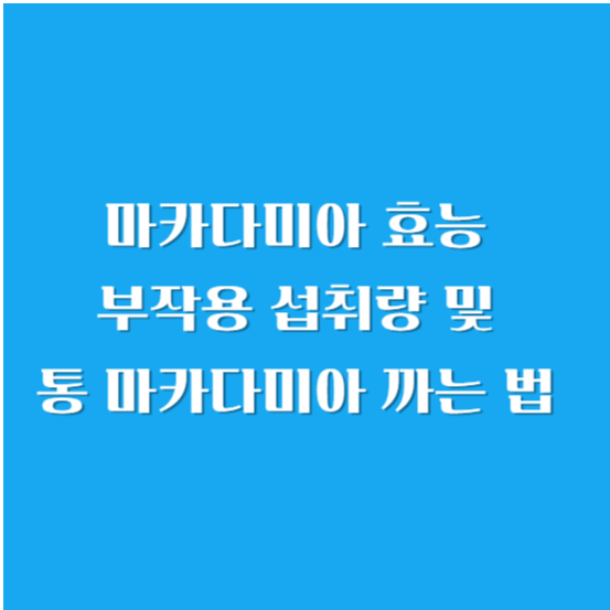 마카다미아 효능, 부작용, 섭취량 및 통 마카다미아 까는 법