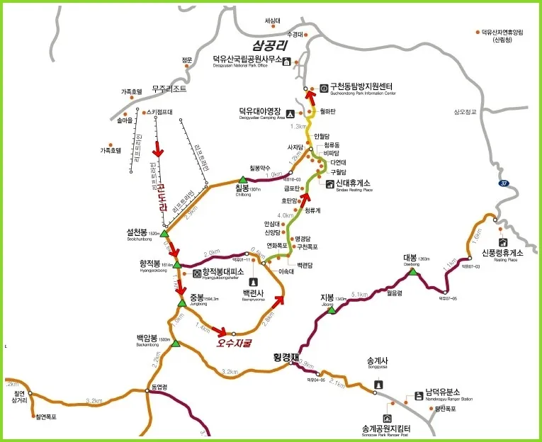 덕유산 등산코스 지도 곤돌라 구천동계곡 가족 트레킹 추천_8