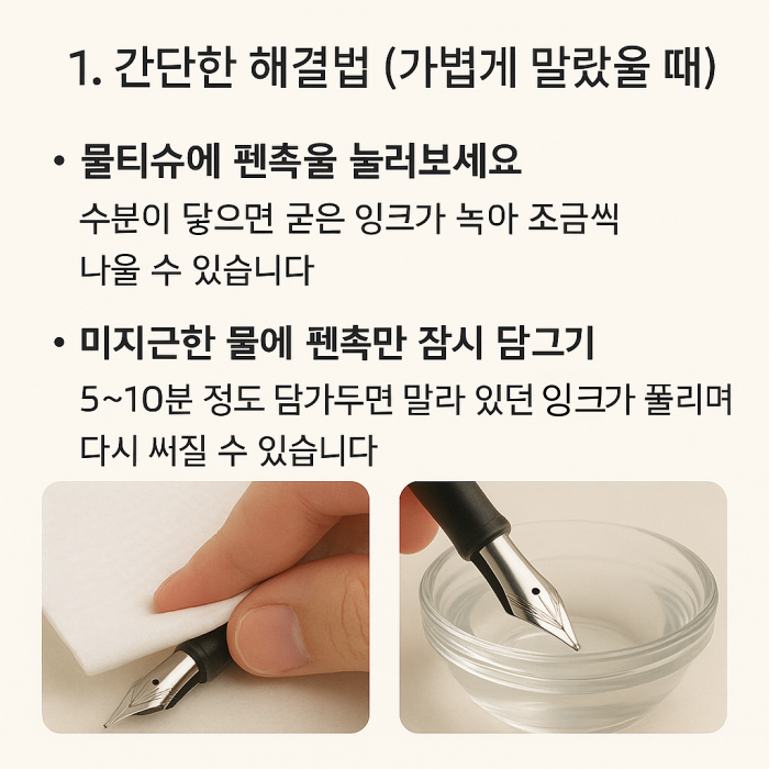 만년필 잉크가 안 나올 때? 집에서 할 수 있는 세척 방법과 잉크 막힘 해결 팁