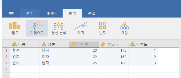 분석(Analyses) 탭