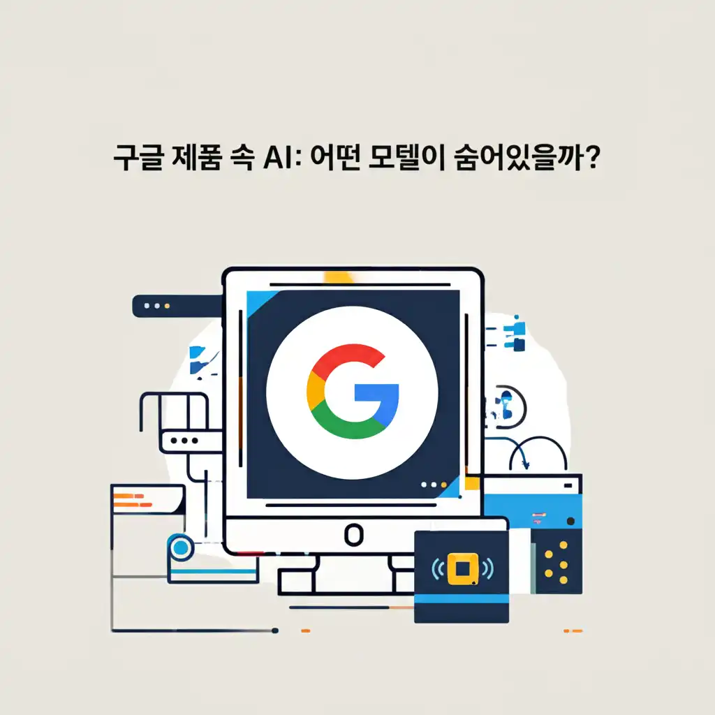 구글 제품과 해당 제품에 사용되는 AI 모델을 연결하여 보여주는 다이어그램