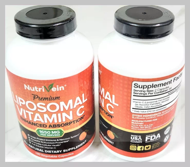뉴트리플레어 2통 리포조말 비타민C 1600mg