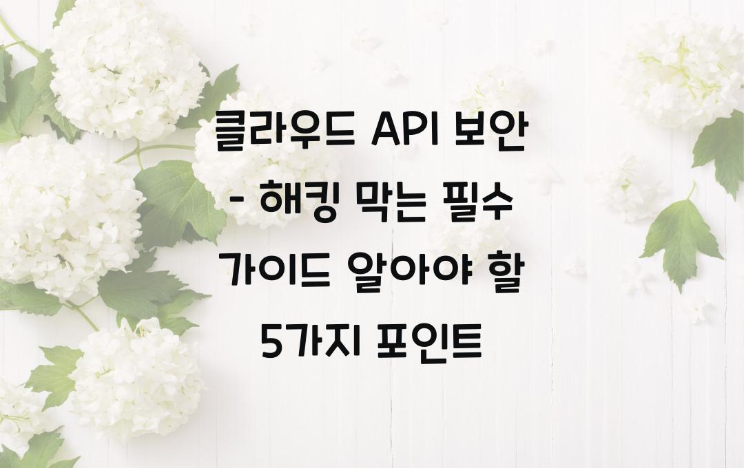 클라우드 API 보안 – 해킹을 막는 필수 가이드!