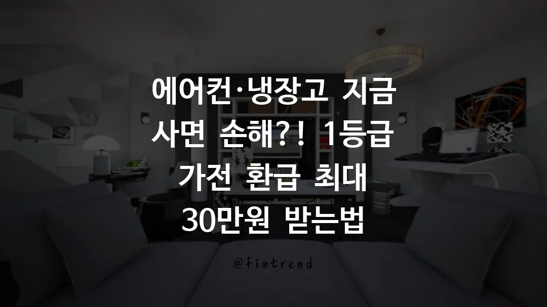 에어컨·냉장고 지금 사면 손해?! 1등급 가전 환급 최대 30만원 받는법