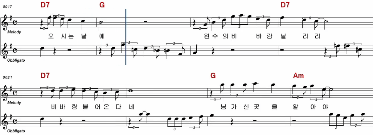 홍진영(김정애) - 닐리리 맘보 악보