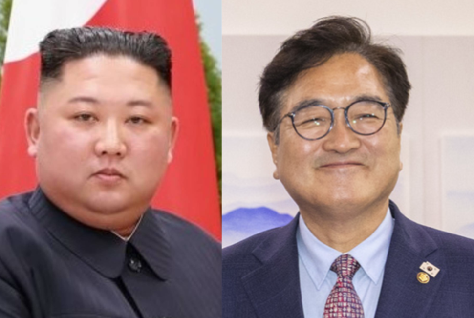 &lt;출처 : 한겨레&gt; 김정은 위원장과 우원식 국회의장