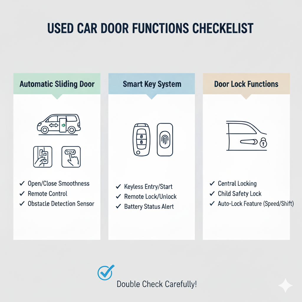 중고차 스마트키, 자동문, 도어락 기능 점검 체크리스트