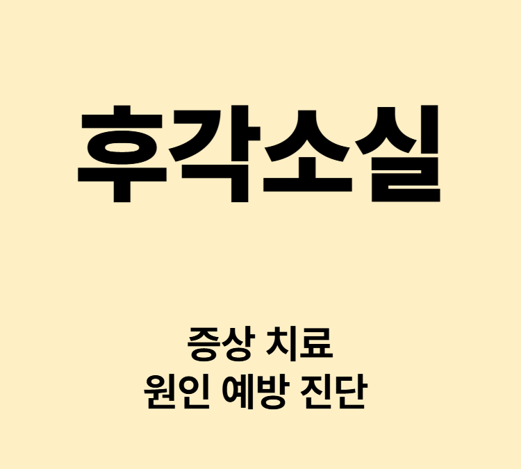 일상 속 냄새를 맡지 못함 심하면 맛도 못 느끼는 증상 후각소실 치료