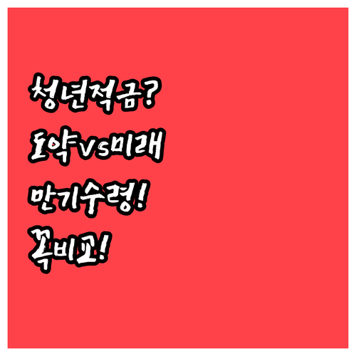 청년미래적금 vs 청년도약계좌 선택 ..