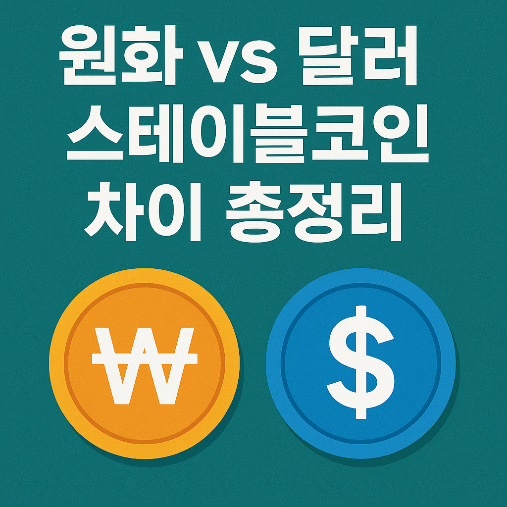 원화와 달러 스테이블코인 비교를 주제로 한 썸네일 이미지
