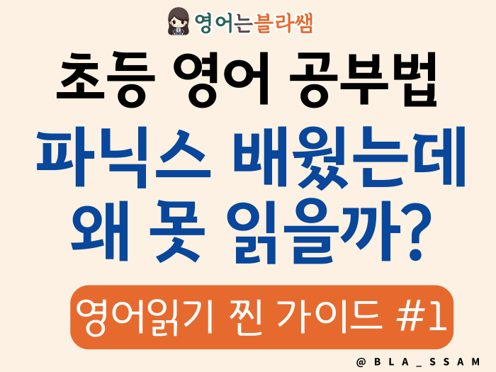 초등 영어 읽기, 파닉스 학습