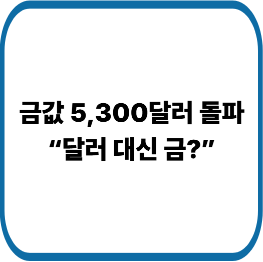 국제 금값 사상 최고치 경신, 달러 대신 금을 사는 이유