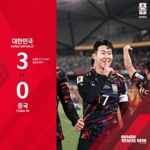 2026 월드컵 예선 한국 vs 중국 경기결과