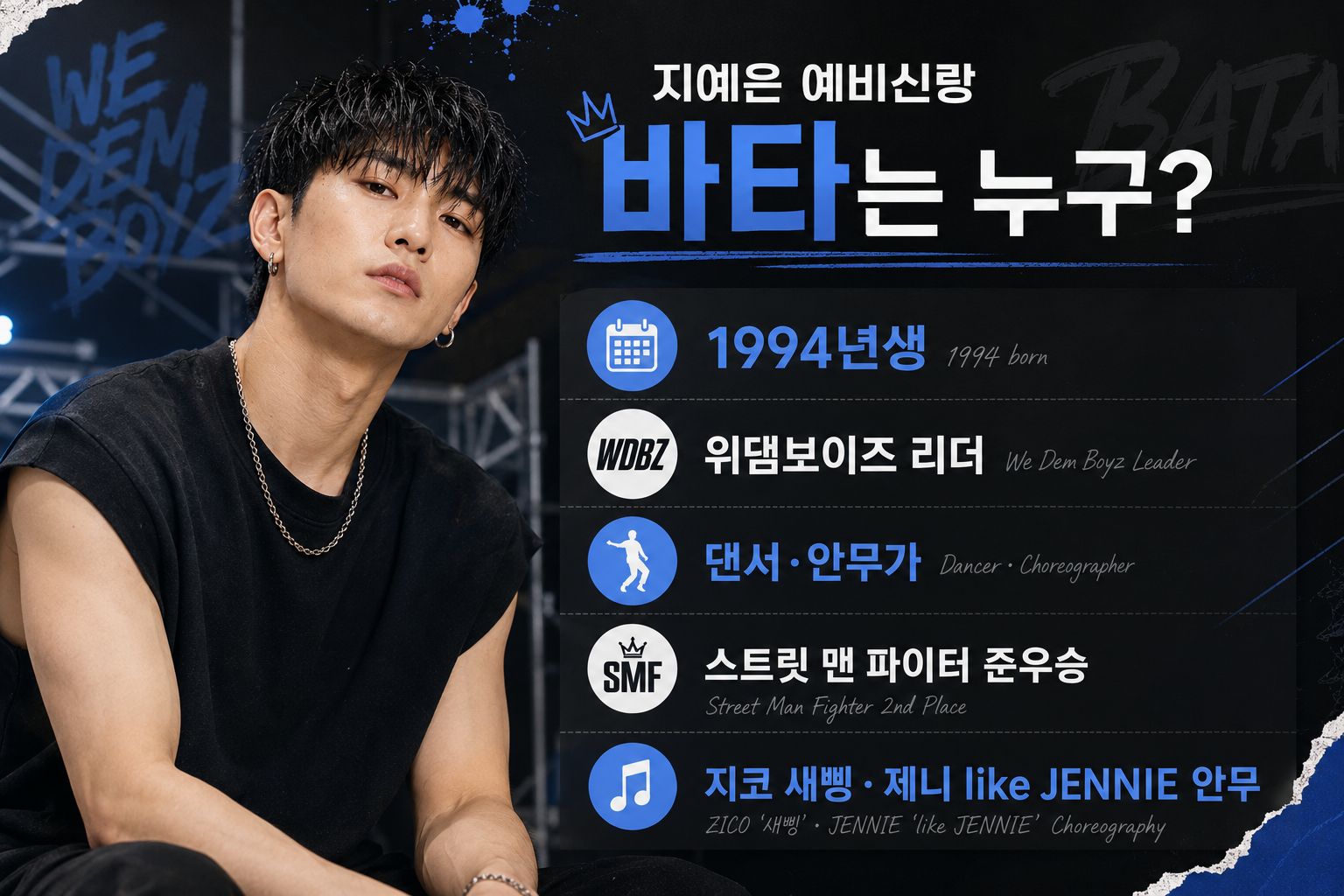 지예은 예비신랑 바타의 나이 직업 위댐보이즈 리더와 스트릿 맨 파이터 및 주요 안무 경력