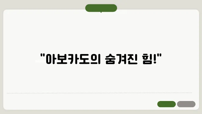 아보카도 효능 : 그린 골드 공개