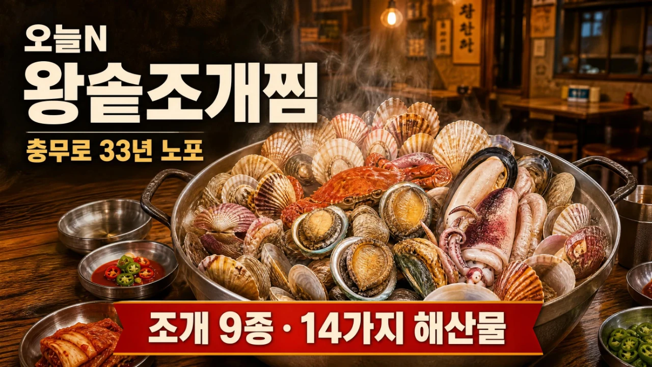 오늘N 2780회 충무로 33년 노포 충남해물 왕솥조개찜과 조개 9종 14가지 해산물 이미지