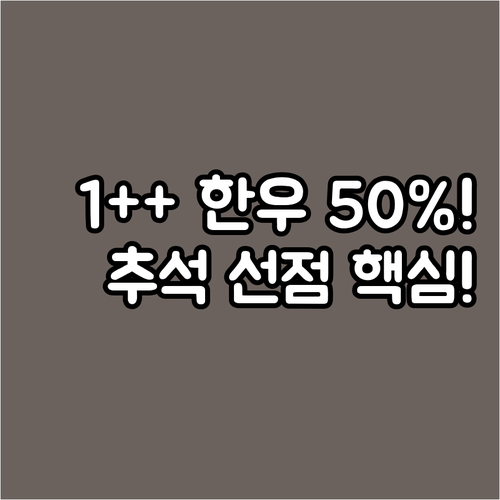 1++ 등급 한우 선점 전략: 202..