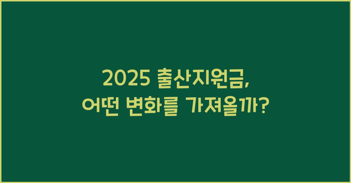 2025 출산지원금