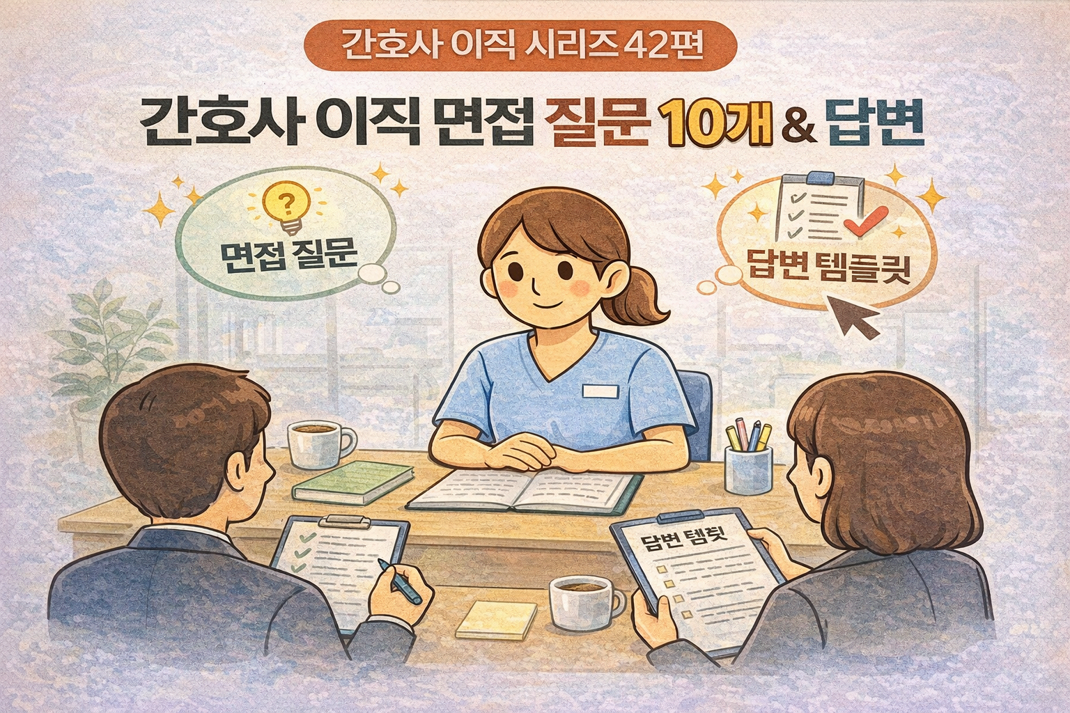 간호사 이직 시리즈 42편: 면접관의 마음을 훔치는 경력직 면접 질문 TOP 10 &amp; 답변 치트키