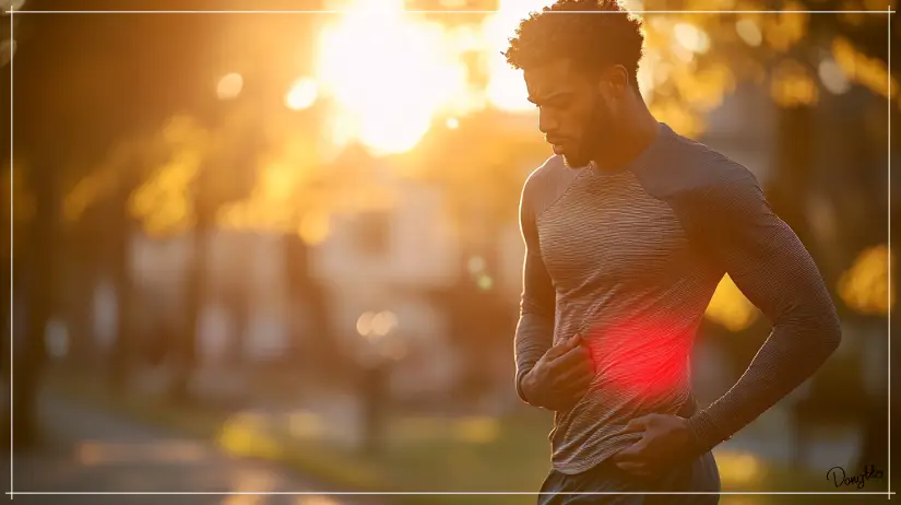 오른쪽-옆구리-통증이-허리-옆쪽에-나타남을-표시한-사진
