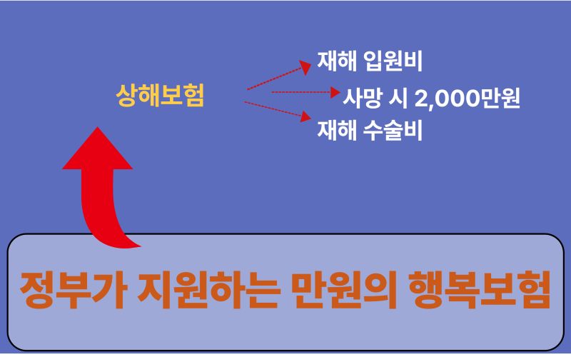 정부가 지원하는 상행보험 보장내용을 그림으르 설명