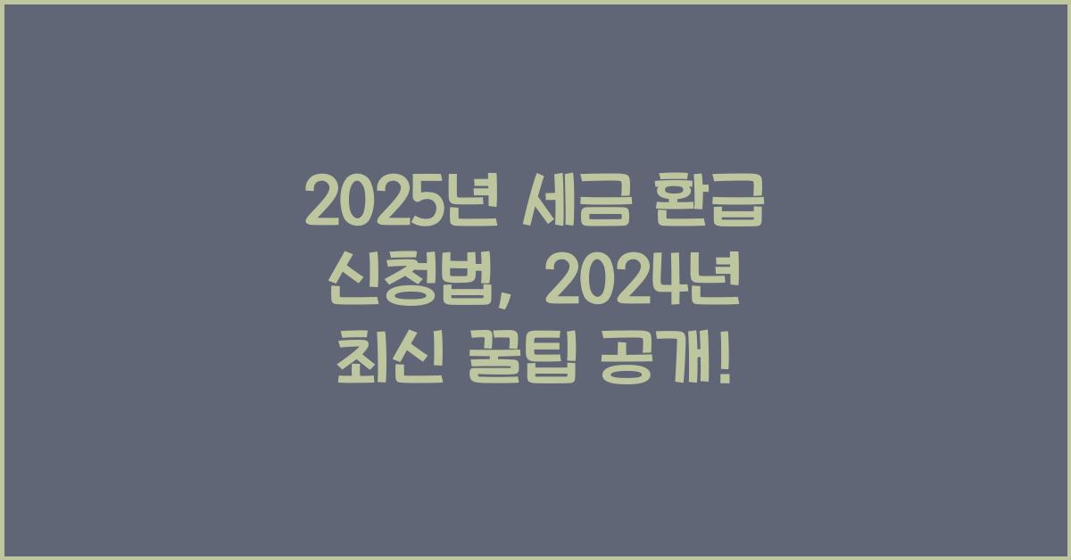 2025년 세금 환급 신청법